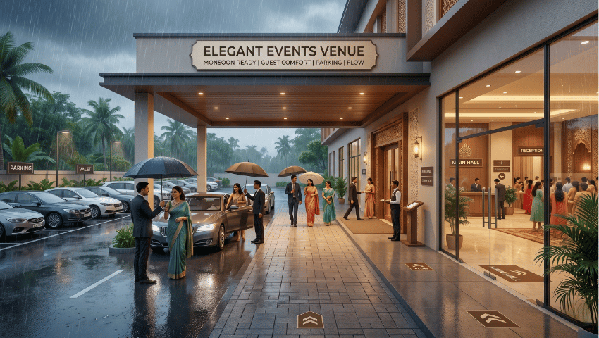 Rainy Season Event Planning in Bangalore: Guest Comfort, Parking and Indoor Venue Flow